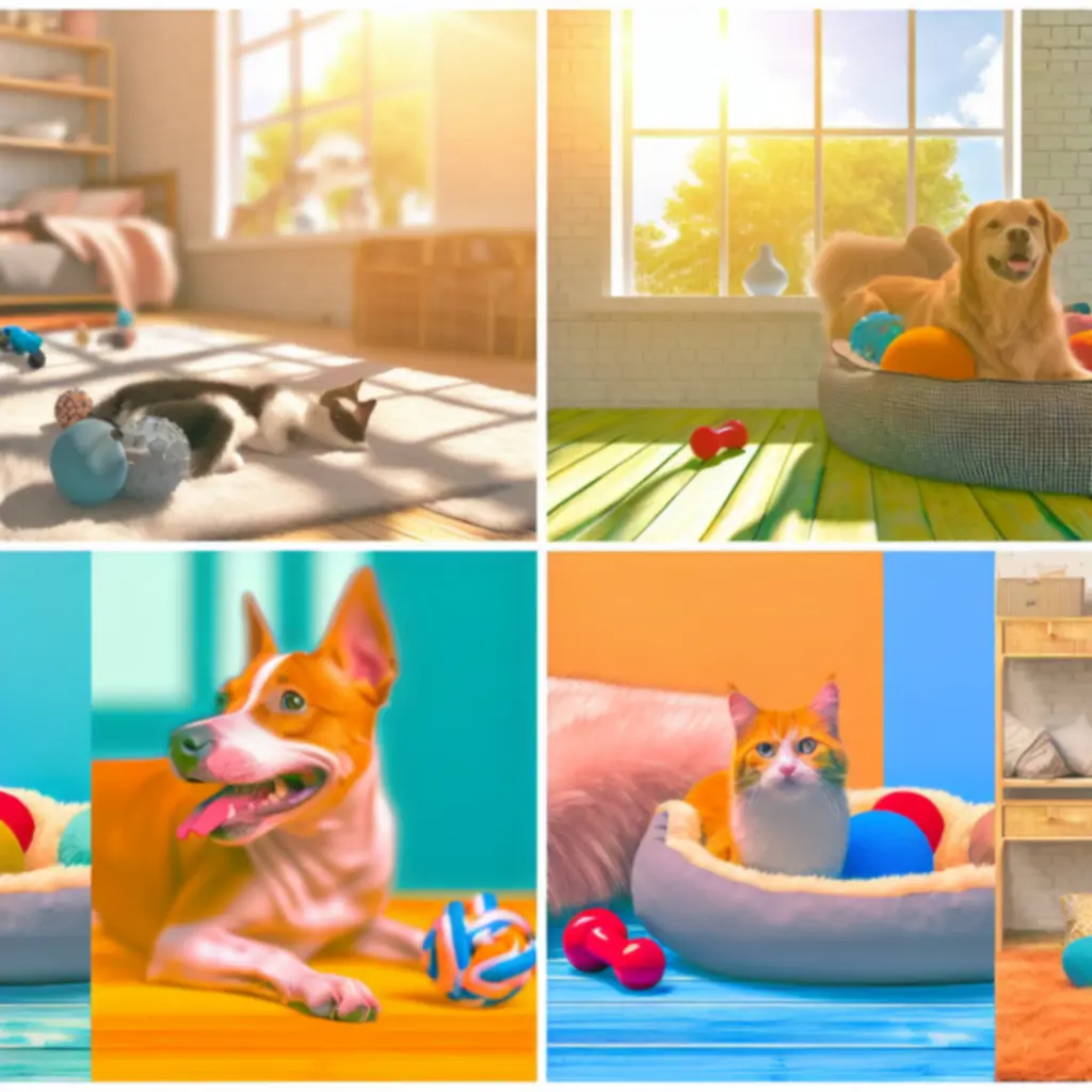 Radosne zwierzęta bawiące się z akcesoriami ze sklepu Petovixa